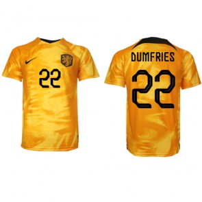 Holland Denzel Dumfries #22 Hjemmebanetrøje VM 2022 Kort ærmer